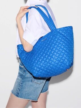 MZ Wallace Blue Quilted Metro Tote
